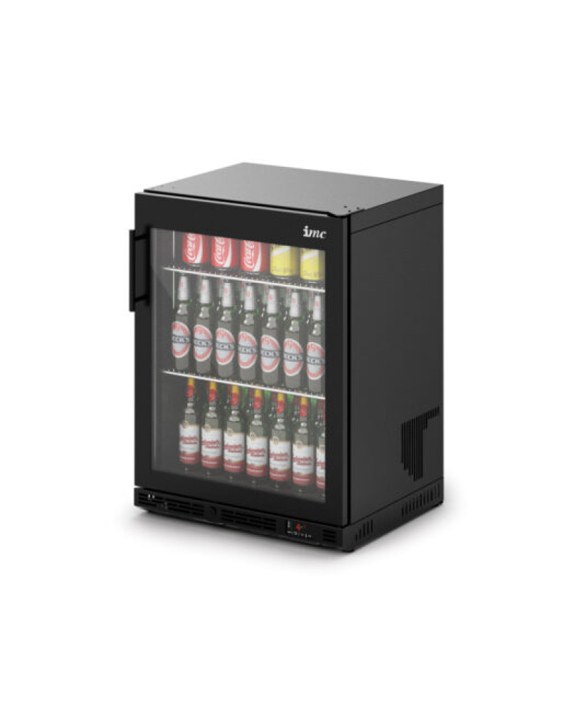 F76/172/B - IMC Ventus V60 Bottle Cooler [Front Load] - Full Front Glass Door - Black Painted Frame - H 800 mm - W 600 mm - R290