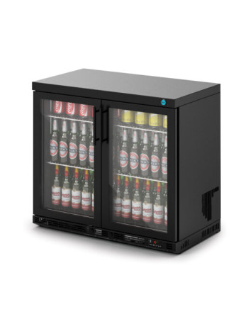 F76/252/B - IMC Ventus V90 Bottle Cooler [Front Load] - Glass Door - Black Painted Frame - H 800 mm - W 900 mm - R290