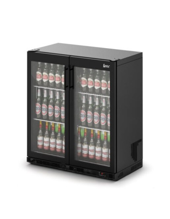 F76/270/B - IMC Ventus V90 Bottle Cooler [Front Load] - Full Front Glass Door - Black Painted Frame - H 900 mm - W 900 mm - R290