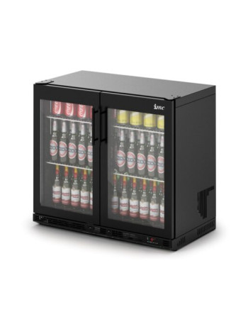 F76/272/B - IMC Ventus V90 Bottle Cooler [Front Load] - Full Front Glass Door - Black Painted Frame - H 800 mm - W 900 mm - R290