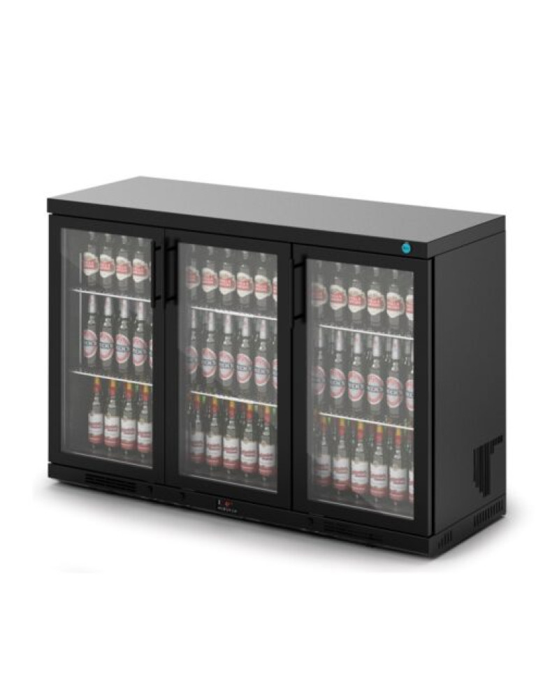 F76/350/B - IMC Ventus V135 Bottle Cooler [Front Load] - Glass Door - Black Painted Frame - H 900 mm - W 1350 mm - R290