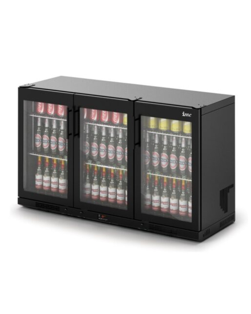 F76/372/B - IMC Ventus V135 Bottle Cooler [Front Load] - Full Front Glass Door - Black Painted Frame - H 800 mm - W 1350 mm - R290