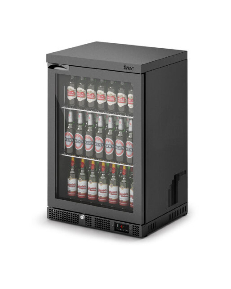 F77/150/B - IMC Mistral M60 Bottle Cooler [Front Load] - Glass Door - Black Painted Frame - H 900 mm - W 600 mm - 0.225 kW