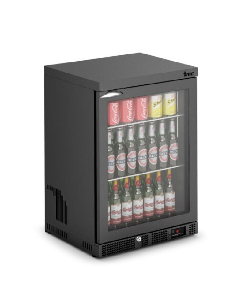 F77/151/B - IMC Mistral M60 Bottle Cooler [Front Load] - Glass Door - Black Painted Frame - H 850 mm - W 600 mm - 0.225 kW