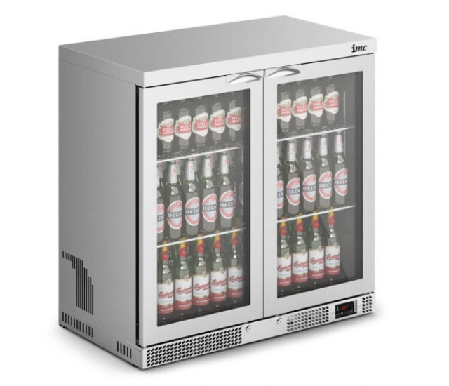 F77/232/SS - IMC Mistral M90 Bottle Cooler [Front Load] - High Ambient - Glass Door - Stainless Steel Frame - H 900 mm - W 900 mm - 0.354 kW