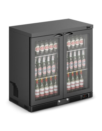 F77/250/B - IMC Mistral M90 Bottle Cooler [Front Load] - Glass Door - Black Painted Frame - H 900 mm - W 900 mm - 0.232 kW