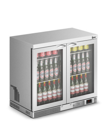F77/252 - IMC Mistral M90 Bottle Cooler [Front Load] - Glass Door - Stainless Steel Frame - H 800 mm - W 900 mm - 0.232 kW