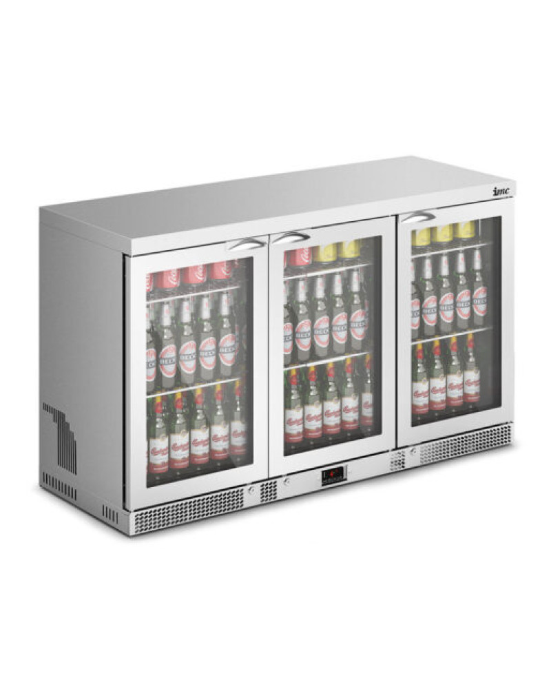F77/352 - IMC Mistral M135 Bottle Cooler [Front Load] - Glass Door Door - Stainless Steel Frame - H 800 mm - W 1350 mm - 0.357 kW