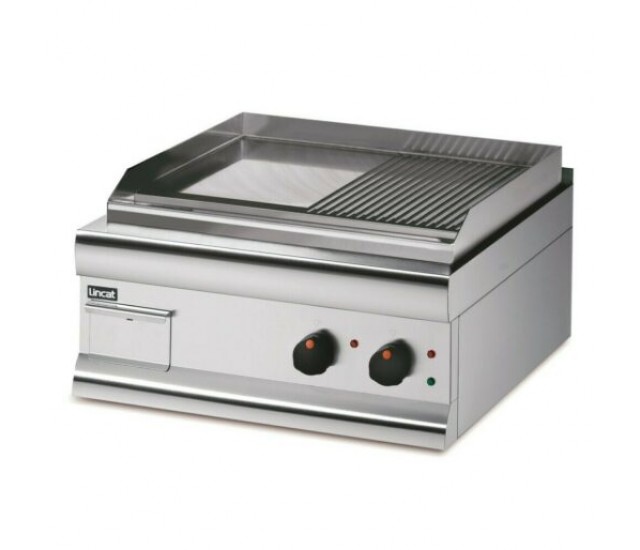 GS6/TR/E - Lincat Silverlink 600 Electric Counter-top Griddle - Twin Zone - Half-Ribbed Plate - Extra Power - W 600 mm - 5.6 kW