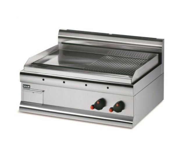 GS7R/P - Lincat Silverlink 600 Propane Gas Counter-top Griddle - Half-Ribbed Plate - W 750 mm - 8.0 kW