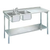 L884 R/H - Lincat Built-in Sink Unit - Double Sink - Right-Hand Drainer - W 1500 mm