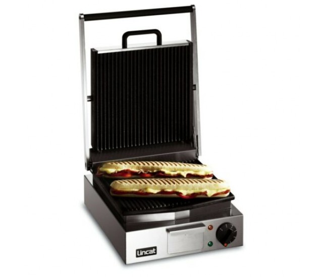 LPG - Lincat Lynx 400 Electric Counter-top Single Panini Grill - Ribbed Upper & Lower Plates - W 310 mm - 2.25 kW
