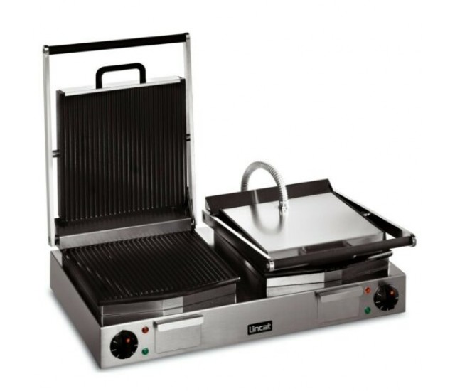 LPG2 - Lincat Lynx 400 Electric Counter-top Twin Panini Grill - Ribbed Upper & Lower Plates - W 623 mm - 4.5 kW
