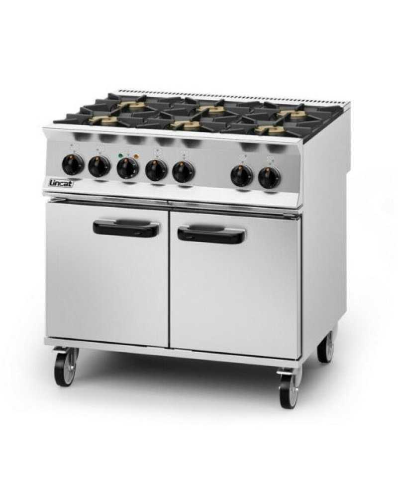 OD8007/P - Lincat Opus 800 Dual Fuel [Propane Gas] Free-standing Oven Range - 6 Burners - W 900 mm - 40.2 kW