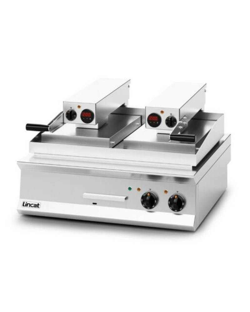 OE8210/R - Lincat Opus 800 Electric Counter-top Clam Griddle - Ribbed Upper Plate - W 800 mm - 17.2 kW