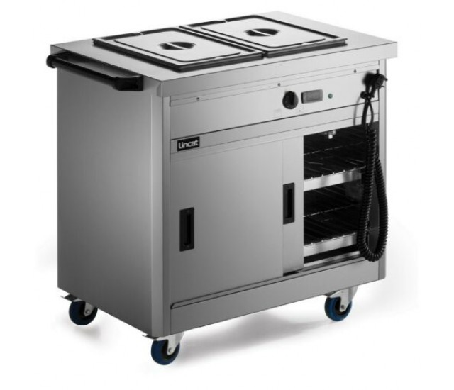 P6B2 - Lincat Panther 670 Series Free-standing Hot Cupboard - Bain Marie Top - 2GN - W 980 mm - 2.6 kW