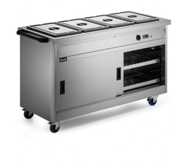 P6B4 - Lincat Panther 670 Series Free-standing Hot Cupboard - Bain Marie Top - 4GN - W 1530 mm - 4.9 kW
