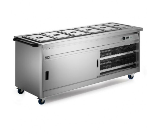 P8B6 - Lincat Panther 800 Series Free-standing Hot Cupboard - Bain Marie Top - 6GN - W 2180 mm - 5.2 kW