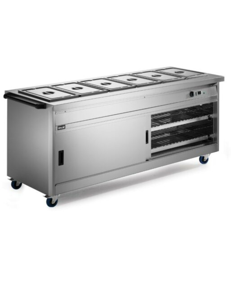 P8B6PT - Lincat Panther 800 Series Free-standing Hot Cupboard - Bain Marie Top - 6GN - W 2180 mm - 5.2 kW