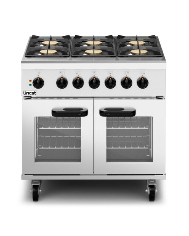 PHDR01/N - Lincat Phoenix Dual Fuel Natural Gas Free-standing Oven Range - 6-Zone - W 900 mm - 36kW [Gas] - 6kW [Electric]
