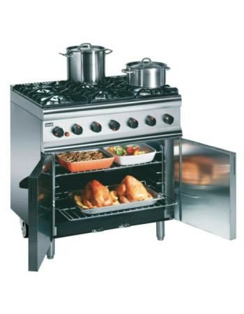 SLR9C/N - Lincat Silverlink 600 Natural Gas Free-standing Oven Range - Castors at Rear - 6 Burners - W 900 mm - 35.5 kW SLR9C/N - Lincat Silverlink 600 Natural Gas Free-standing Oven Range - Castors at Rear - 6 Burners - W 900 mm - 35.5 kW