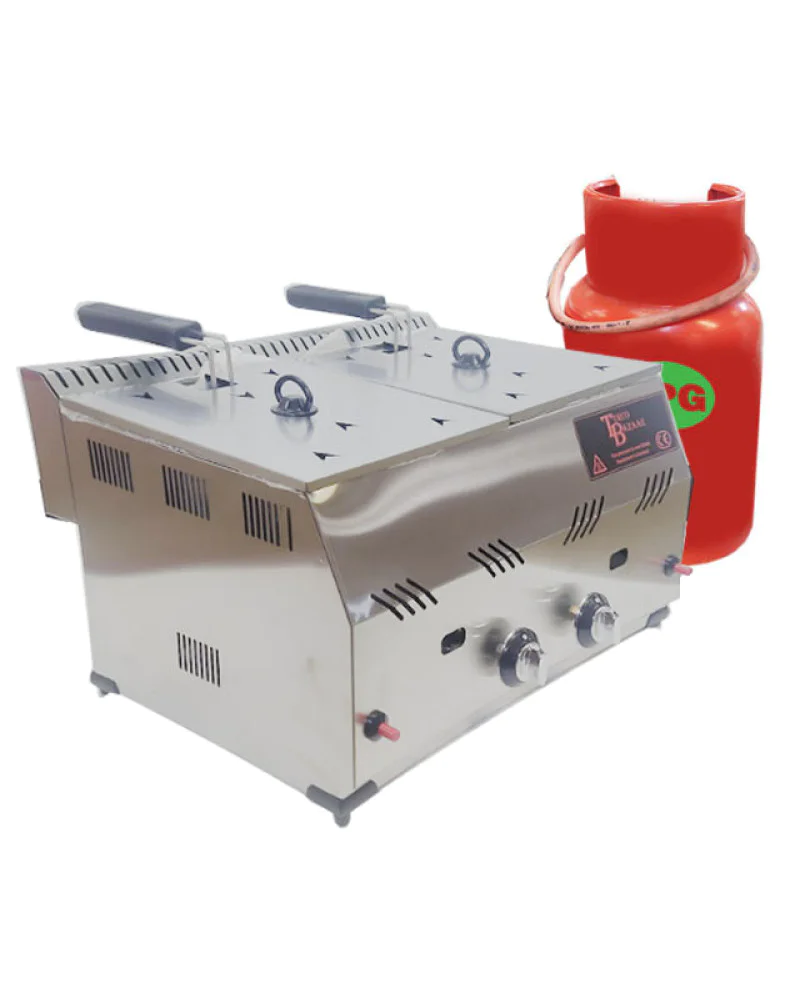 Produktbild von Gewerbliche Gas-Fritteuse, Arbeitsplatte Propangas-Fritteuse, Freistehende Temperaturregelung