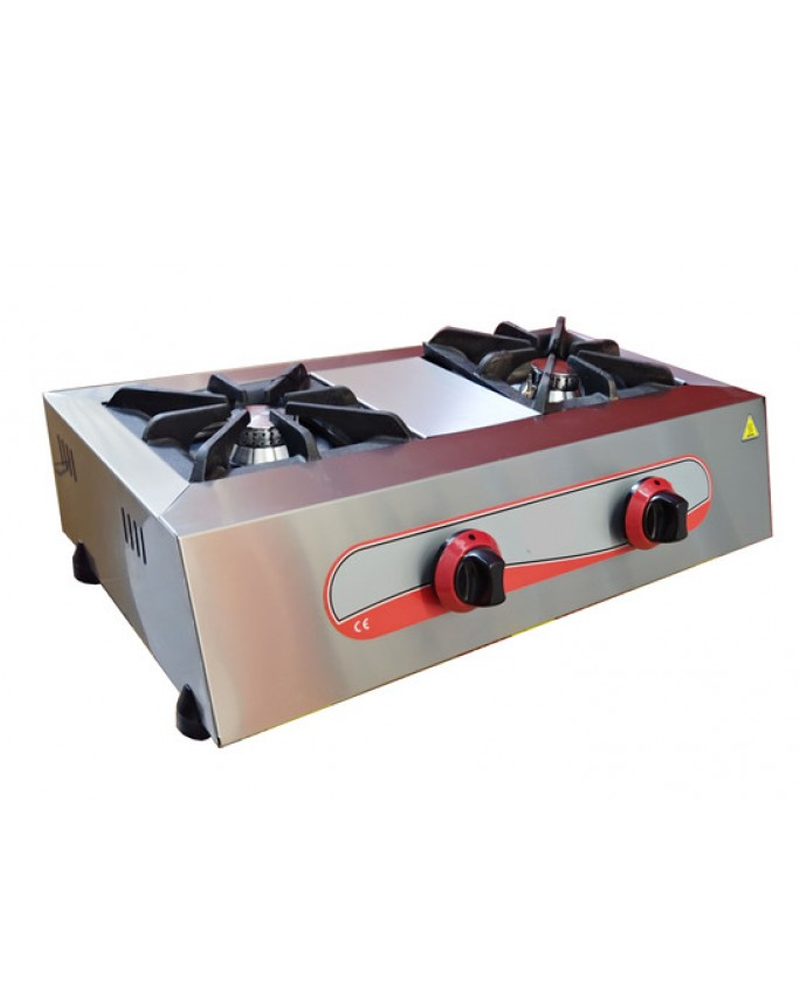 Fornello da tavolo a 2 fuochi a GAS per furgoni da asporto da asporto di ristoranti 2 Burner GAS Boiling Top Table Top Range Cooker For Restaurants Cafe Takeaway Catering Vans