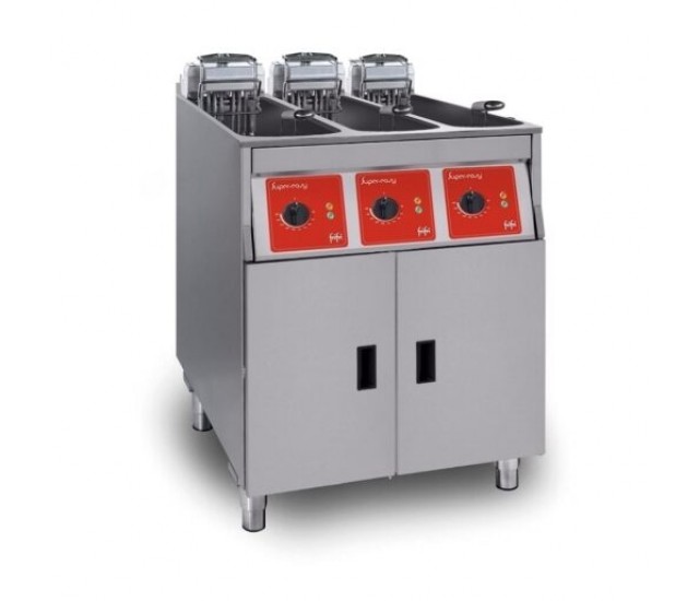SL633H31G0 - FriFri Super Easy 633 Electric Free-standing Triple Tank Fryer with Filtration - 3 Baskets - W 600 mm - 33.0 kW