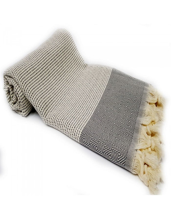 Purplestars Spa Massage Towel Traditional Hammam Towel Beach CAPRI- GREY