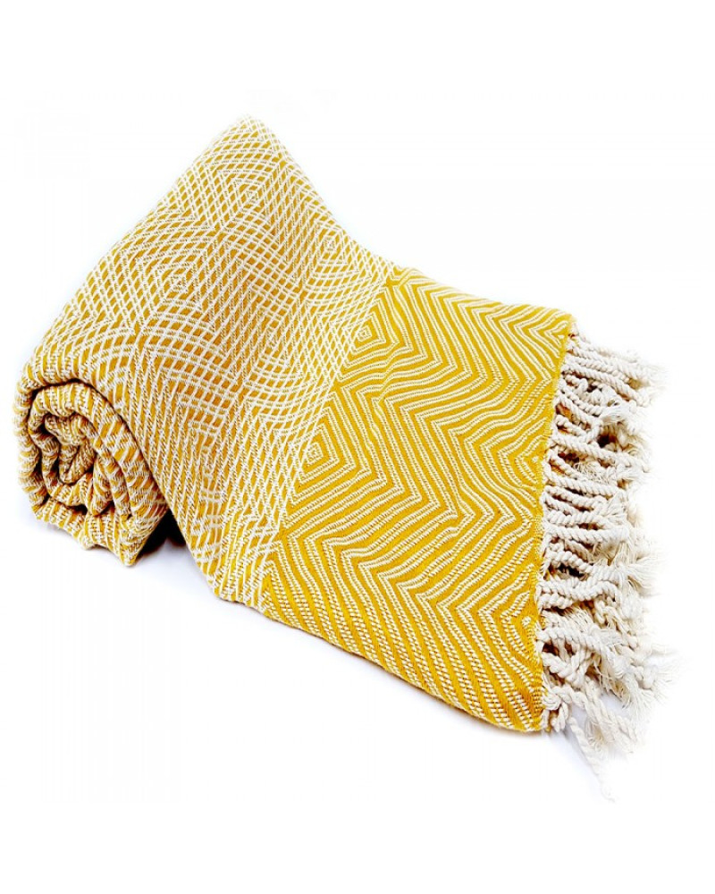 Purplestars Spa Massage Towel Traditional Hammam Towel Beach DREAM-MUSTARD
