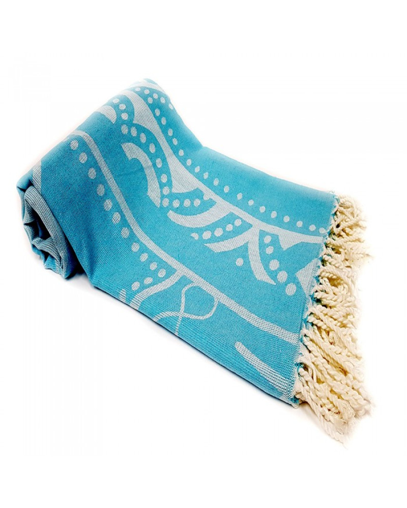 Purplestars Spa Massage Towel Traditional Hammam Towel Beach JACQUARD LADY-AQUA