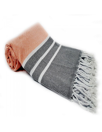 Purplestars Spa Massage Towel Traditional Hammam Towel Beach TULIPA-DARK GREY-SALMON Purplestars Spa Massage Towel Traditional Hammam Towel Beach TULIPA-DARK GREY-SALMON
