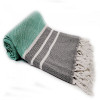 Purplestars Spa Massage Towel Traditional Hammam Towel Beach TULIPA-MINT-DARK GREY