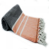 Purplestars Spa Massage Towel Traditional Hammam Towel Beach TULIPA-SALMON-DARK GREY