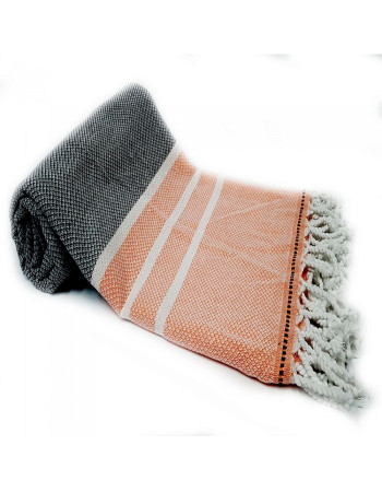 Purplestars Spa Massage Towel Traditional Hammam Towel Beach TULIPA-SALMON-DARK GREY Purplestars Spa Massage Towel Traditional Hammam Towel Beach TULIPA-SALMON-DARK GREY
