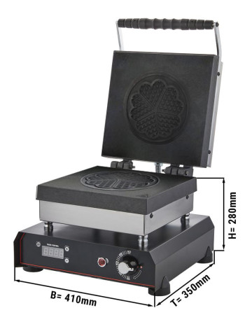Belgian Waffle Maker REMOVABLE PLATE Hearth Shape 230V Non-Stick Waffle Machine 16 Cm