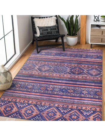 Loomx Maschinenwaschbarer Teppich - Traditionelles Türkisches Design, Fleckenresistent, Rutschfest, Haustierfreundlich, Flachgewebt, 80% Chenille-Polyester, In Verschiedenen Größen Erhältlich Für Küche, Schlafzimmer, Wohnzimmer und Flur Loomx Maschinenwaschbarer Teppich - Traditionelles Türkisches Design, Fleckenresistent, Rutschfest, Haustierfreundlich, Flachgewebt, 80% Chenille-Polyester, In Verschiedenen Größen Erhältlich Für Küche, Schlafzimmer, Wohnzimmer und Flur