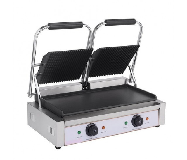 101019 - Contact Grill Twin / Ribbed Top & Smooth Bottom