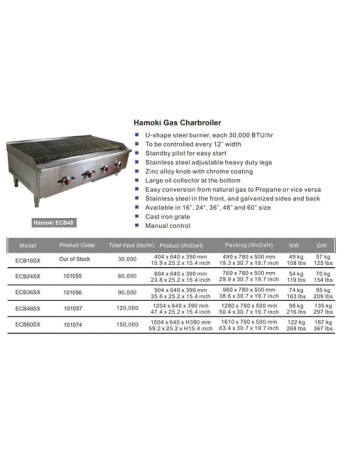 101057 - Gas Countertop Charbroiler - Quad Control