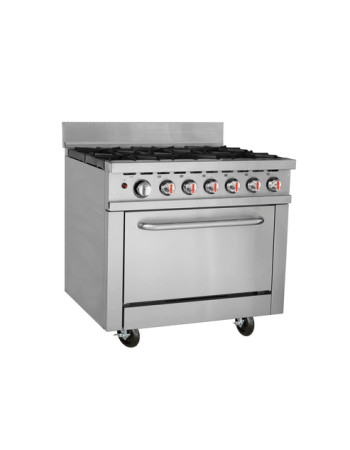 101076-Hamoki Gas Range 6 Burner with Oven HKR-6S 101076-Hamoki Gas Range 6 Burner with Oven HKR-6S