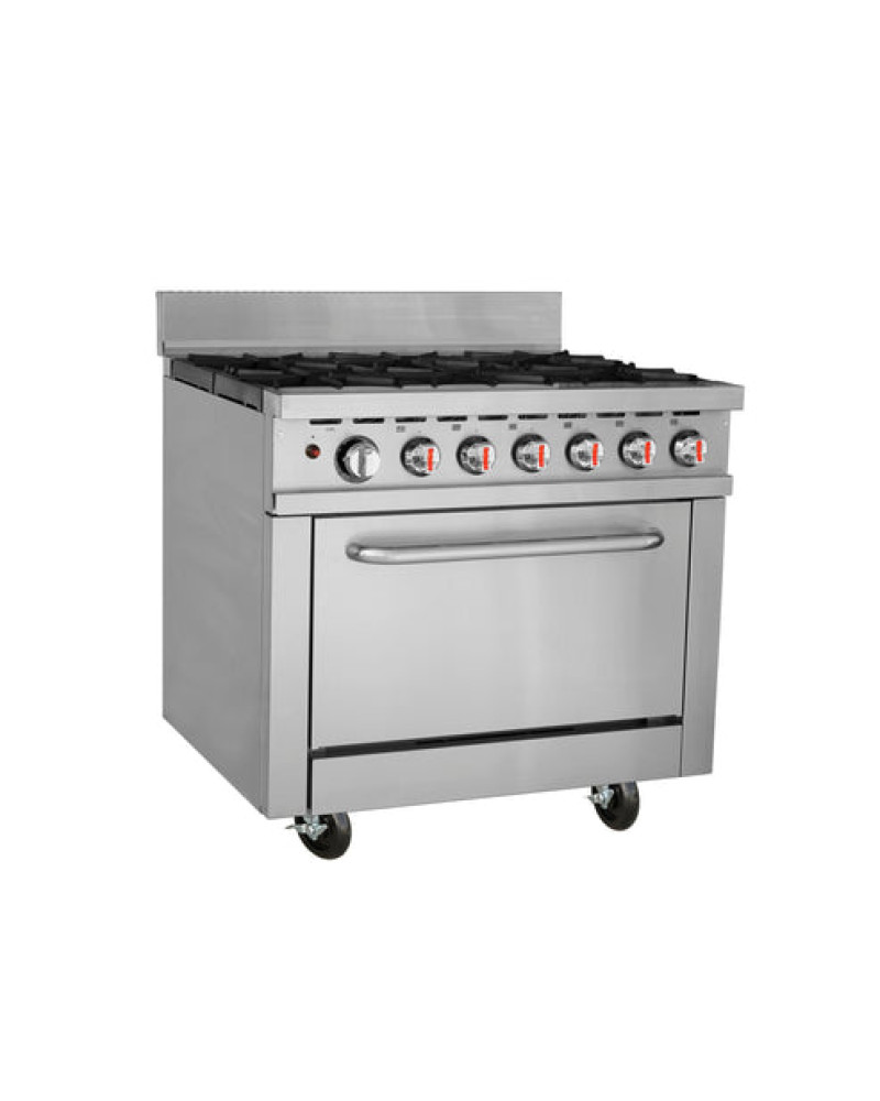 101076-Hamoki Gas Range 6 Burner with Oven HKR-6S 101076-Hamoki Gas Range 6 Burner with Oven HKR-6S