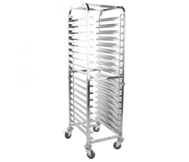 301006 - Multifunctional Racking Trolley 18 Shelves for Both GN Pan 1/1 , 40x60 cm Trays