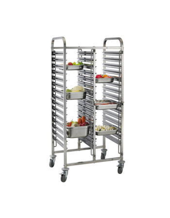 301008 - Racking Trolley 15 Tier Double Row Rack for GN Pan1/1 (30 Shelves)