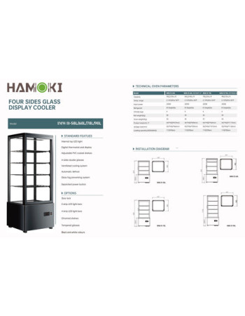 Four Sided Glass Display 68L