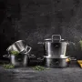 Jumbo Felix 8-Piece Stainless Steel Induction Cookware Set, Silver