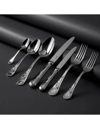 Jumbo 9700 84-Piece Stainless Steel Cutlery Set for 12 People, Silver