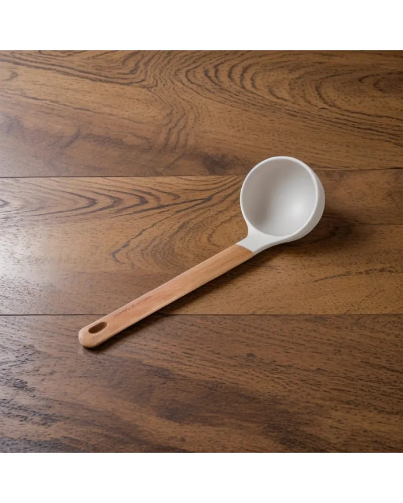 Karaca x Refika Wooden Handle Silicone Ladle, Gray Karaca x Refika Wooden Handle Silicone Ladle, Gray