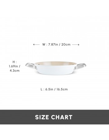 Karaca Swiss Crystal Almond Cream Non-Stick Induction Stainless Steel Handle Shallow Pan, 20cm, Cream