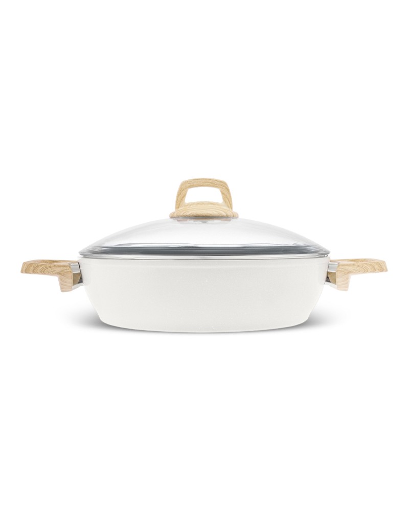 Karaca Swiss Crystal Non-Stick Induction Casserole, 30cm, Creamy