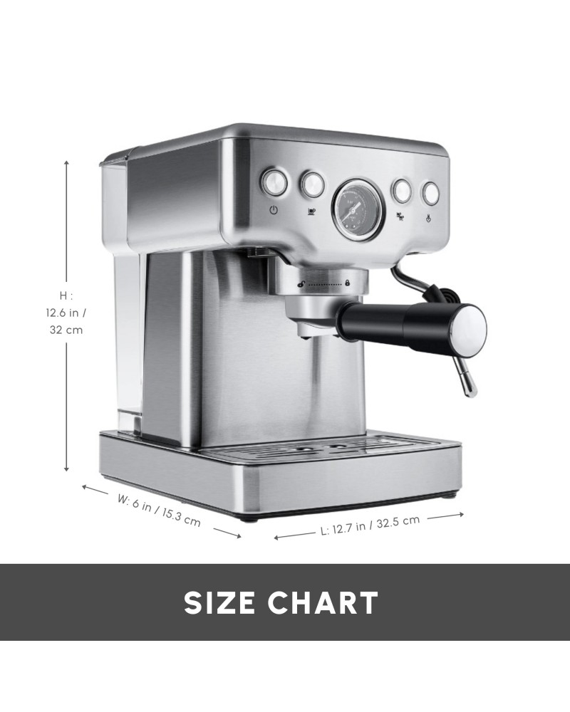 Karaca Coffee Art Espresso Coffee Machine, 1.8L, 1350W, Inox